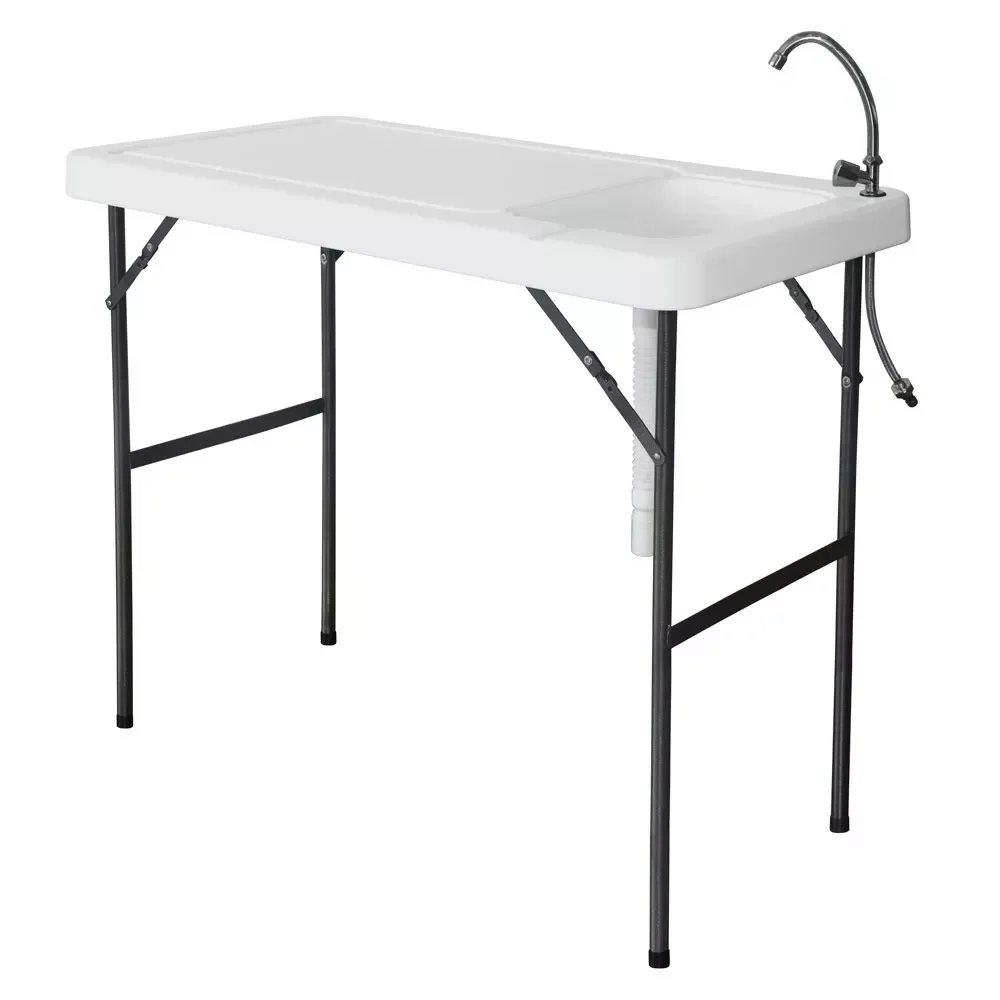 

Folding Portable Fish Fillet & Hunting & Cutting Table with Sink Faucet