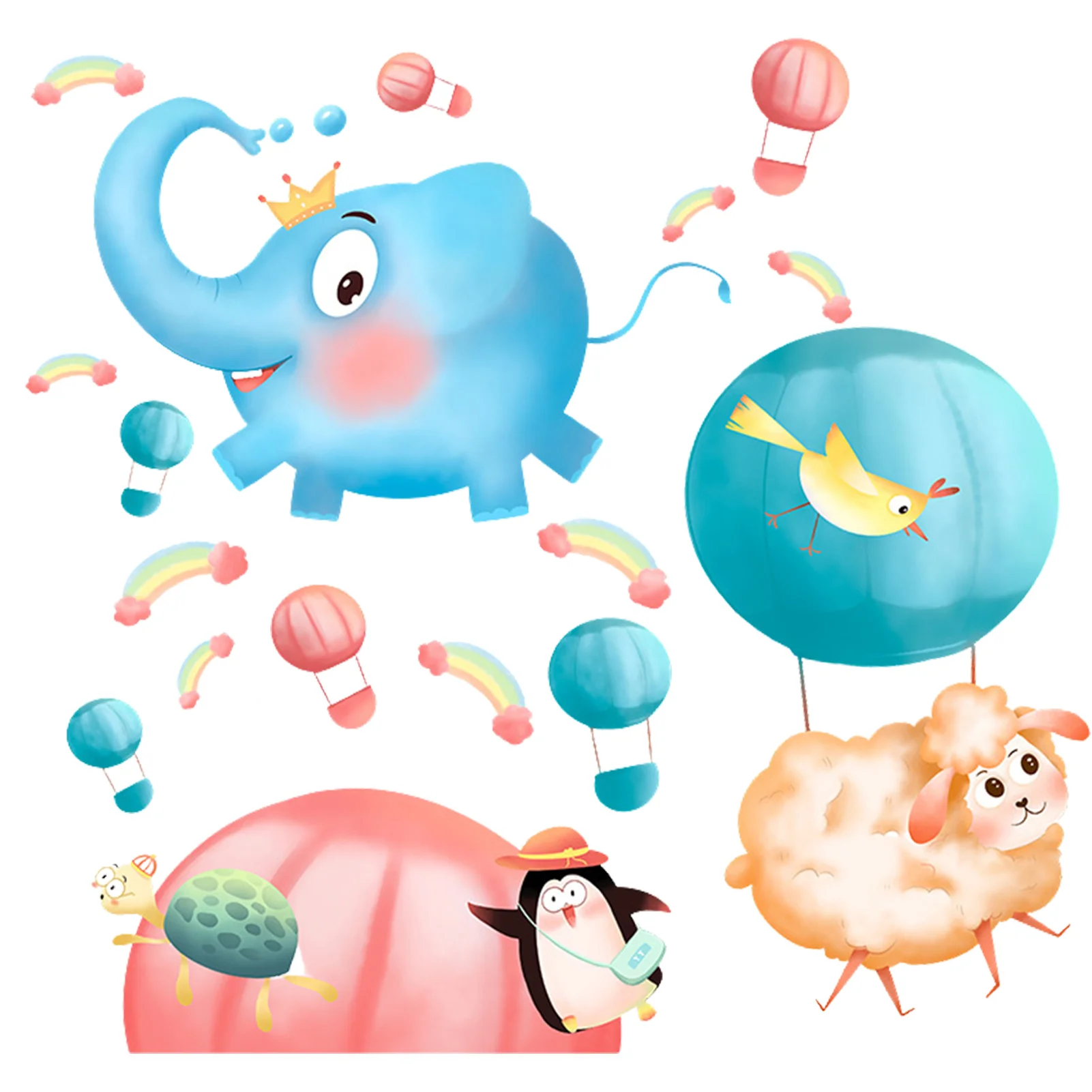 

Animal Wall Stickers Elephant Bear Deer Animal Wall Decals Removable Peel And Stick Cartoon Neutral Vinyl Wall Decor For Kids