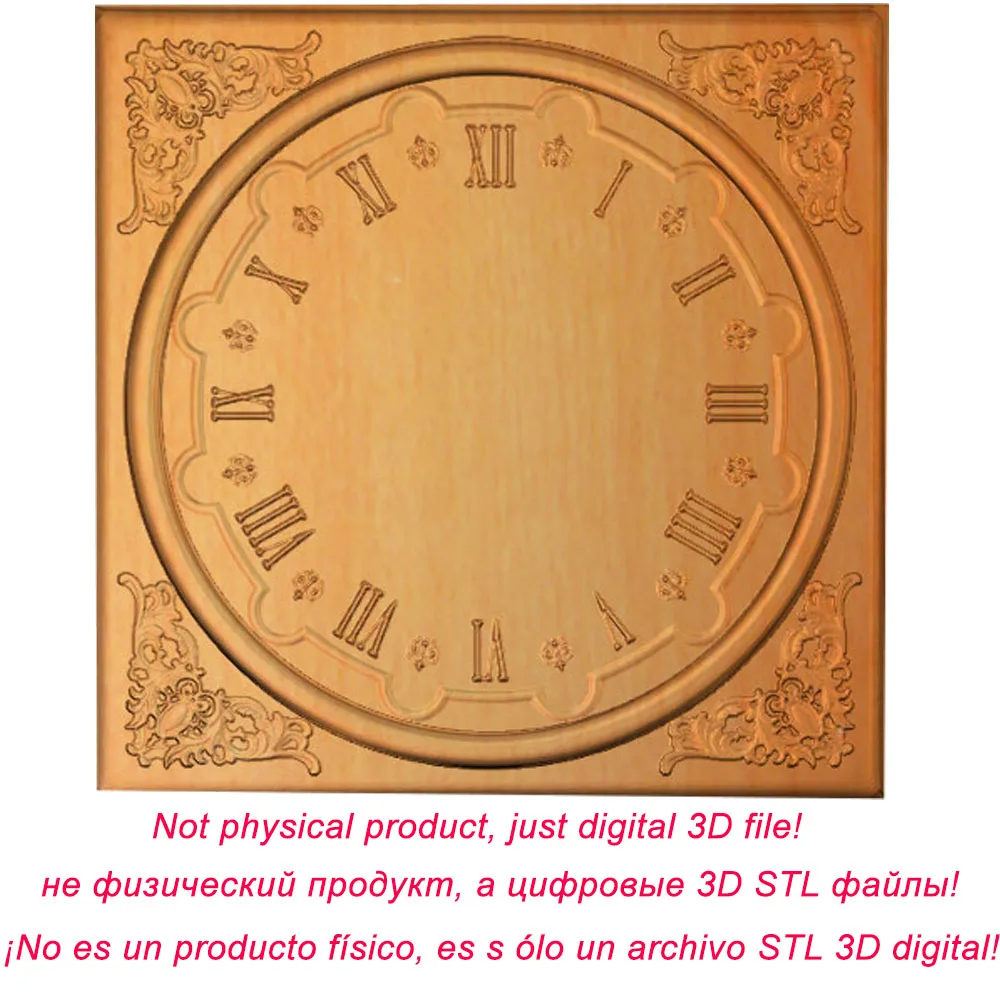 

clock 3D relief STL model for cnc router carving engraving artcam type3 aspire C4