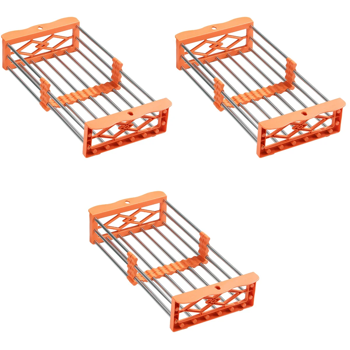 

3pcs Household Sink Draining Basket Vegetable Fruits Washing Basket Sink Rack