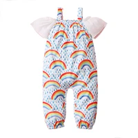 newborn size baby girl infant newborn baby girls rainbow printed romper sleeveless jumpsuits casual one piece summer overalls