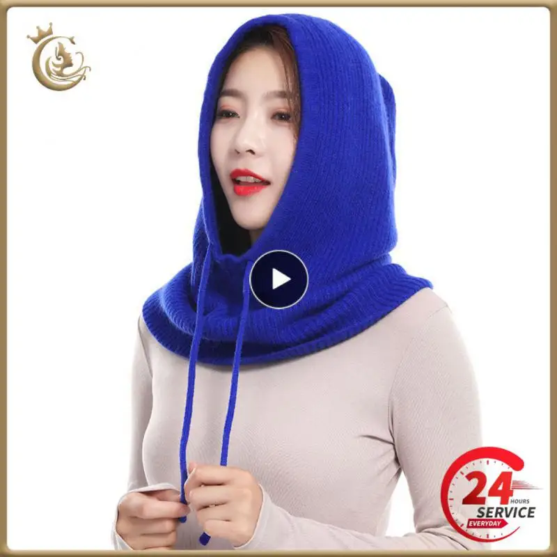 

Hat And Neck Piece Design Knitted Headband Hat Hat Collar Cap Fallow Double Layer Insulation Effect Fashion Delicate Touch