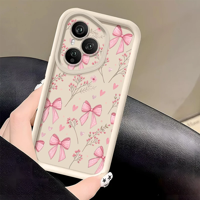 Фото Мягкий чехол из ТПУ для телефона Honor 400 Pro 200 Pro X8c X9c Smart X6b X6c X6a Magic7 Lite с розовым бантом и силиконовым защитным чехлом №5