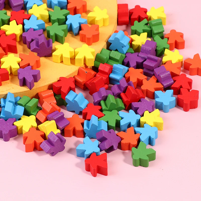 

100Pcs Wooden Meeples 16Mm Auxiliary Board Game Bits Pawns Pieces Bulk Replacement Tabletop Gaming Components