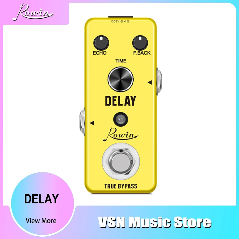 

Rowin Guitar Delay Analog Pedal Vintage for Electric Guitar Echo Pedals Mini Size True Bypass LEF-314