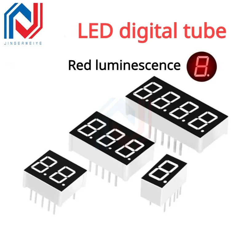 

5Pcs/lot LED Digital Tube Luminotron 0.36-Inch 1/2/3/4-Bit Co-Yin/Co-Yang Red Highlight Digital Display Tube Clock