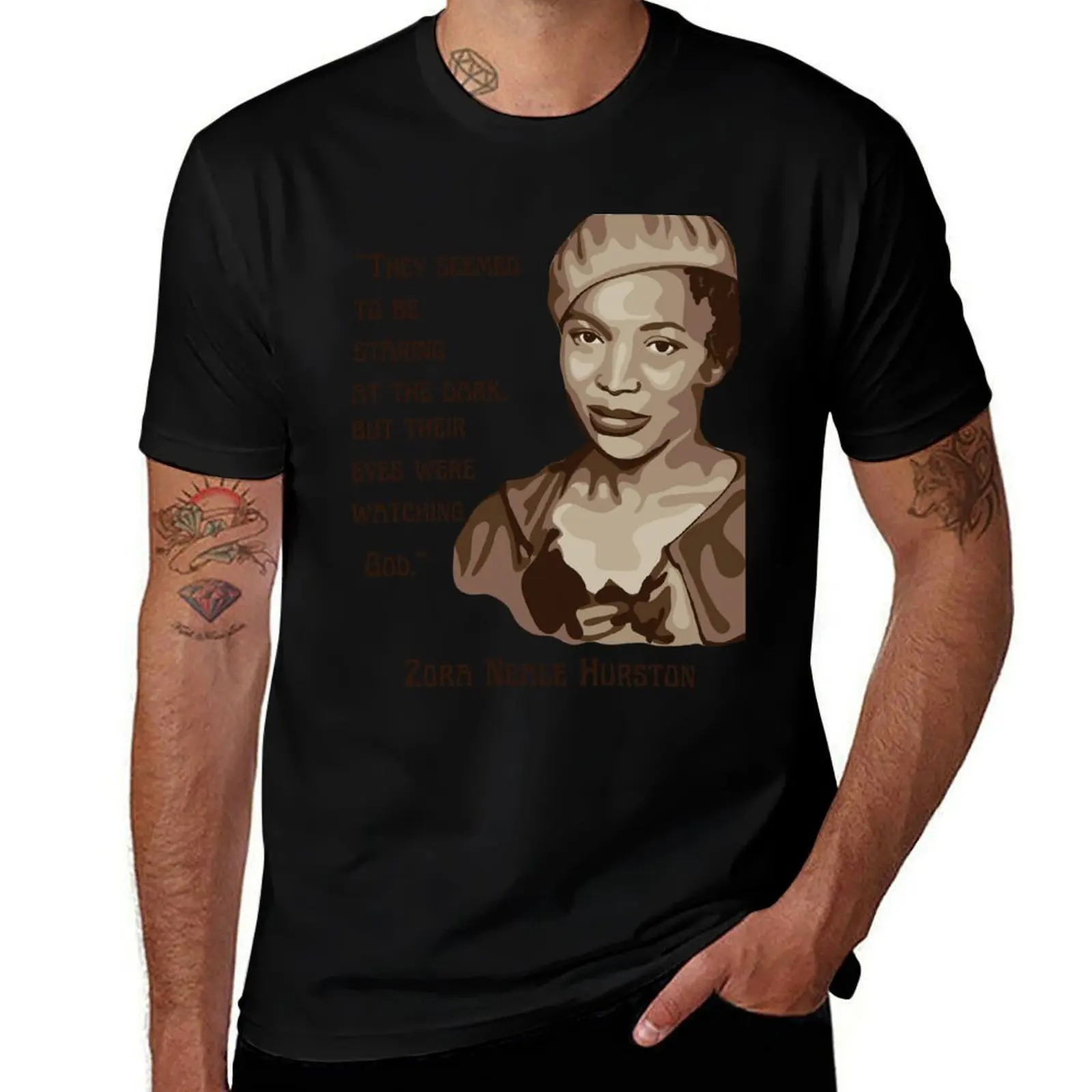 Фото Футболка Zora Neale Hurston с портретом и цитатой, милые топы, винтажные рубашки с рисунком Louboutins, мужская одежда №1