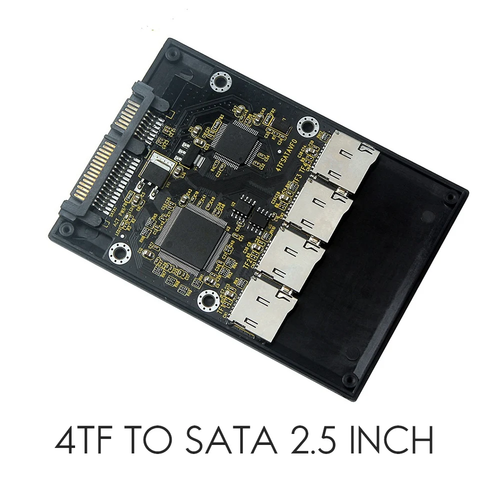 2 5-дюймовая карта адаптера 4 TF-SATA самодельный твердотельный накопитель SSD для