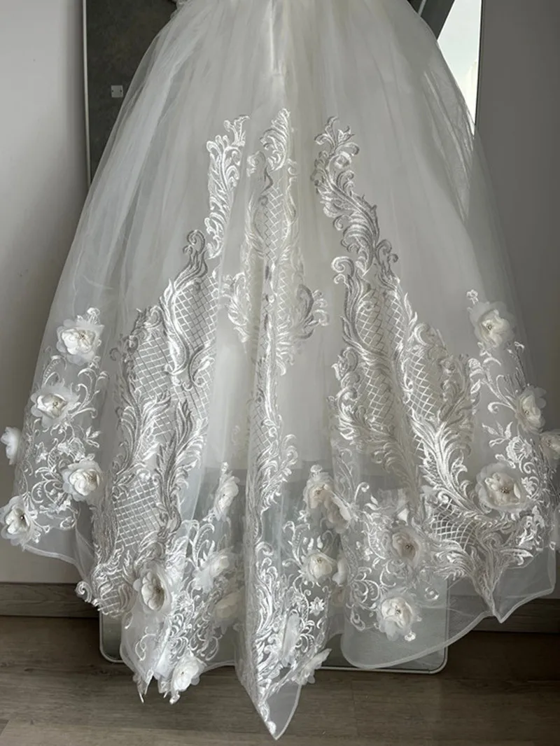 Пышное Тюлевое платье с цветочным рисунком для девочек кружевные платья 3D