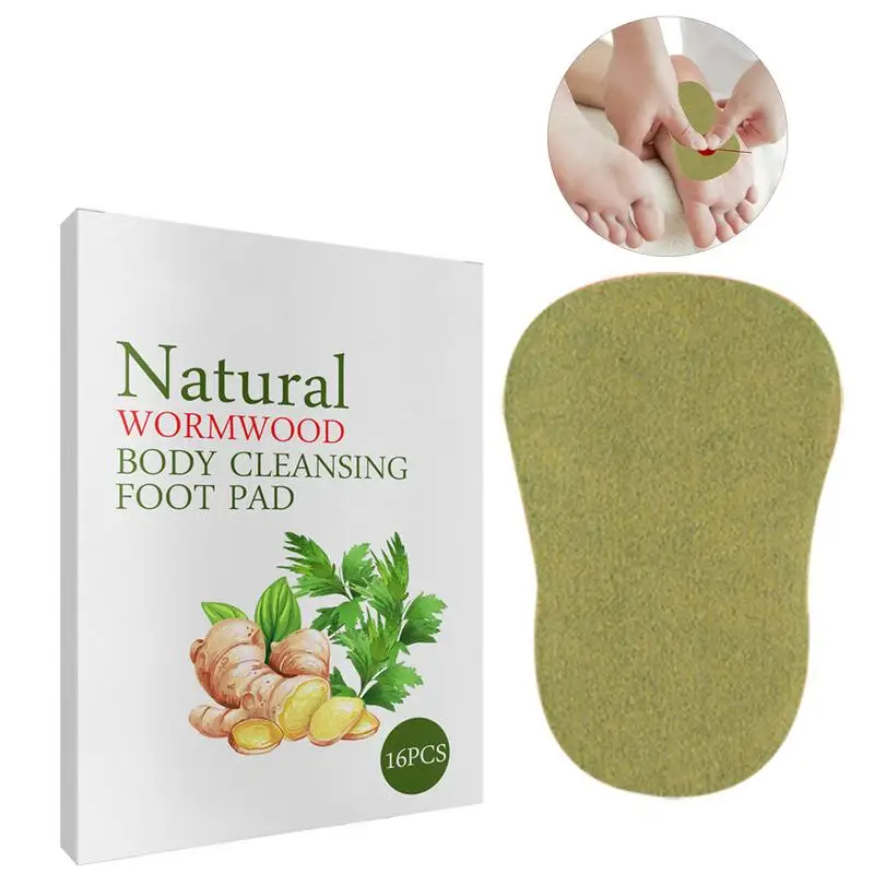 

16pcs Detoxification Wormwood Foot Patch Relieve Foot Fatigue Stress Plaster Body Relax Help Sleeping Health Care Herbal Pad