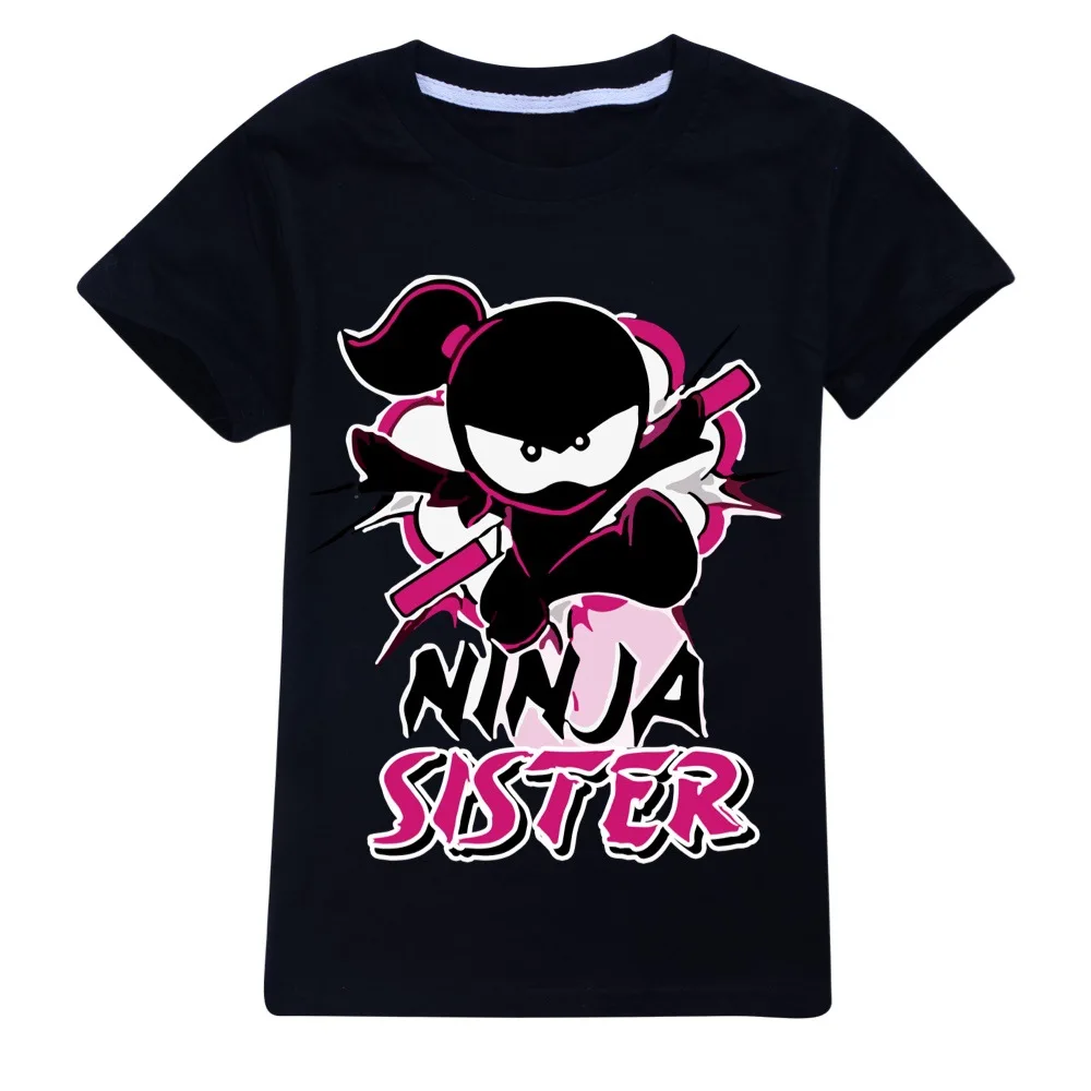 Новинка 2024 детские футболки NINJA KIDZ с коротким рукавом топы мультяшным рисунком