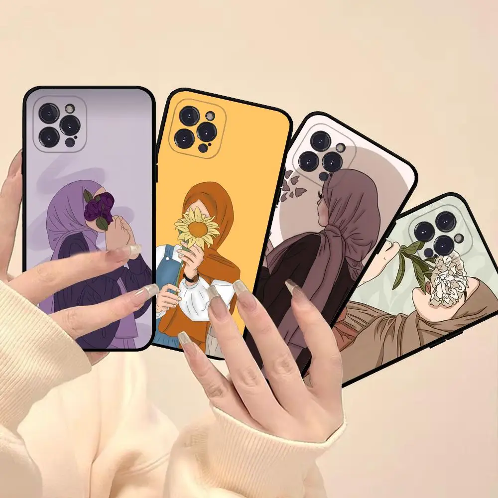 Мусульманский арабский хиджаб чехол для телефона iPhone 15 8 7 6 6S Plus X SE 2020 XR XS 14 11 12 13 Mini