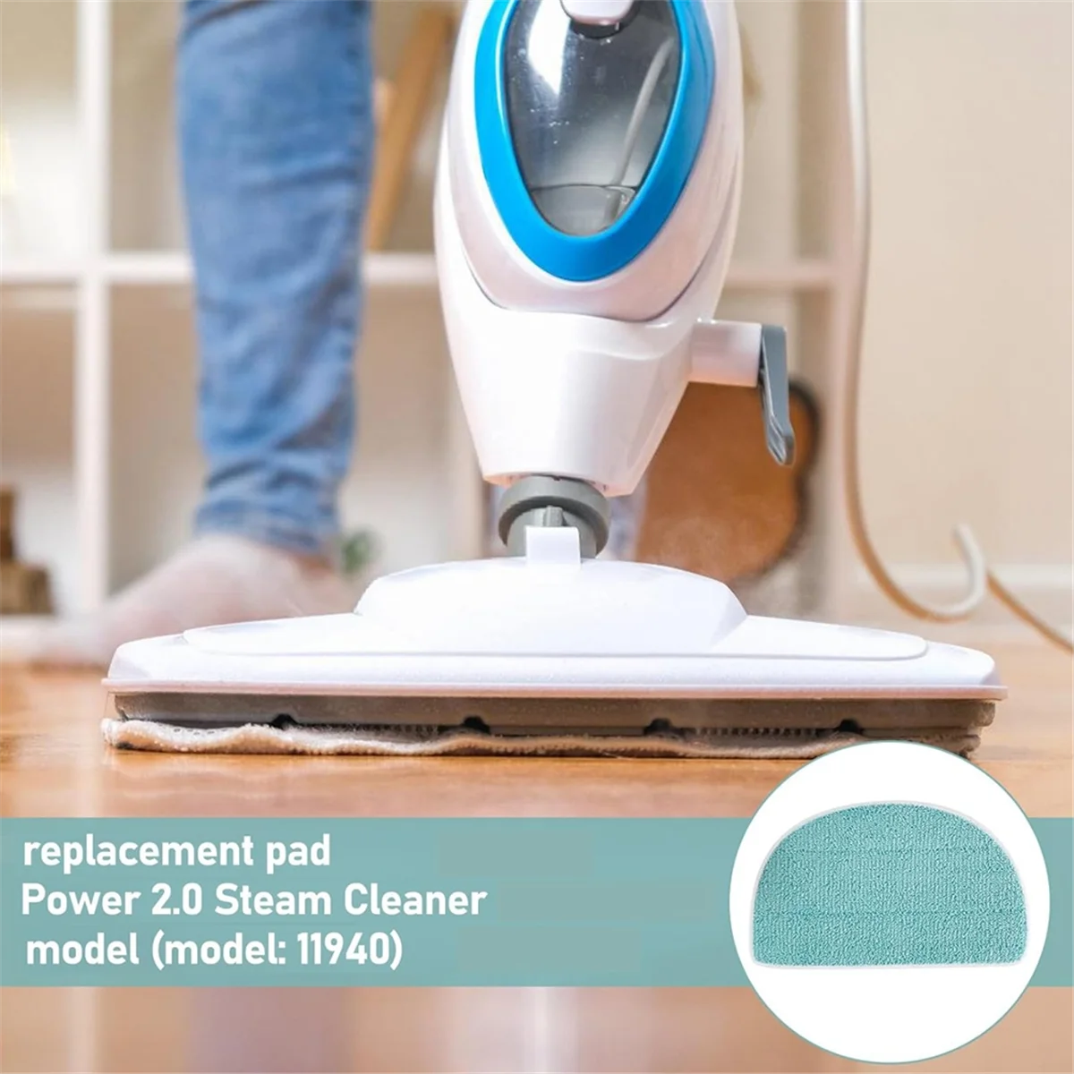 Фото A95U, 6 накладок для швабры для пароочистителя Leifheit Clean Tenso Power 2,0, замена паровой швабры из микрофибры, крышка паровой швабры для метлы №2