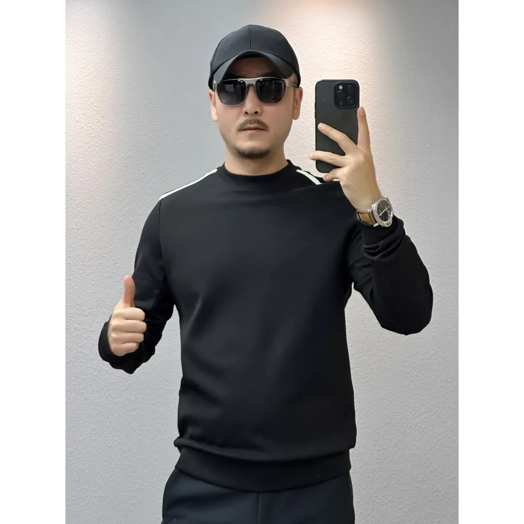 [Wanli Can Period] Новая зимняя мужская футболка с длинными рукавами и круглым вырезом