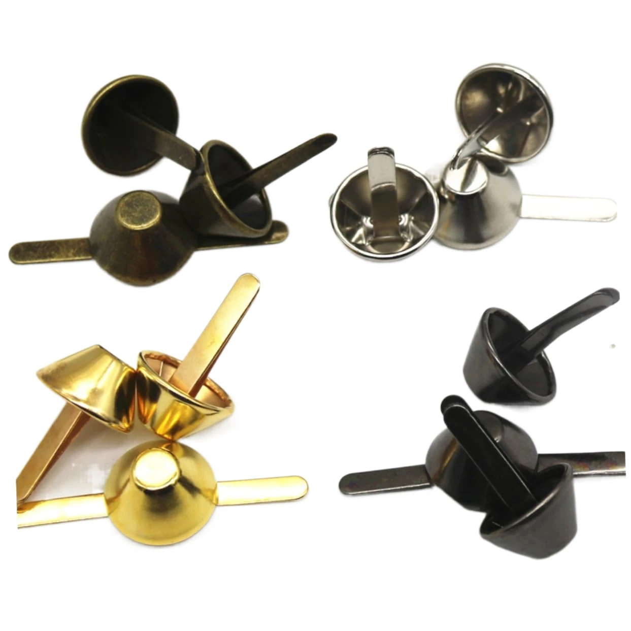 

20Pcs 12mm Luggage Parts Rivet Bag Accessories Manual Metal Bag Bottom Nail Foot Nail DIY Parts Alloy Two-Legged Bucket Nail