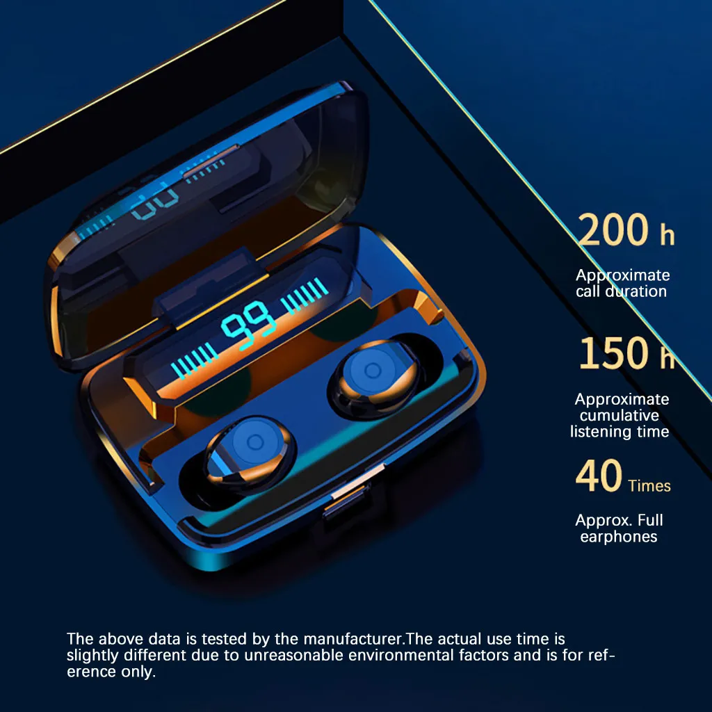 

Ouhaobin Wireless Headphones Stereo Bluetooth V5.0 Earphone Earbuds Headset For Phone With Charger Box 20jun 13