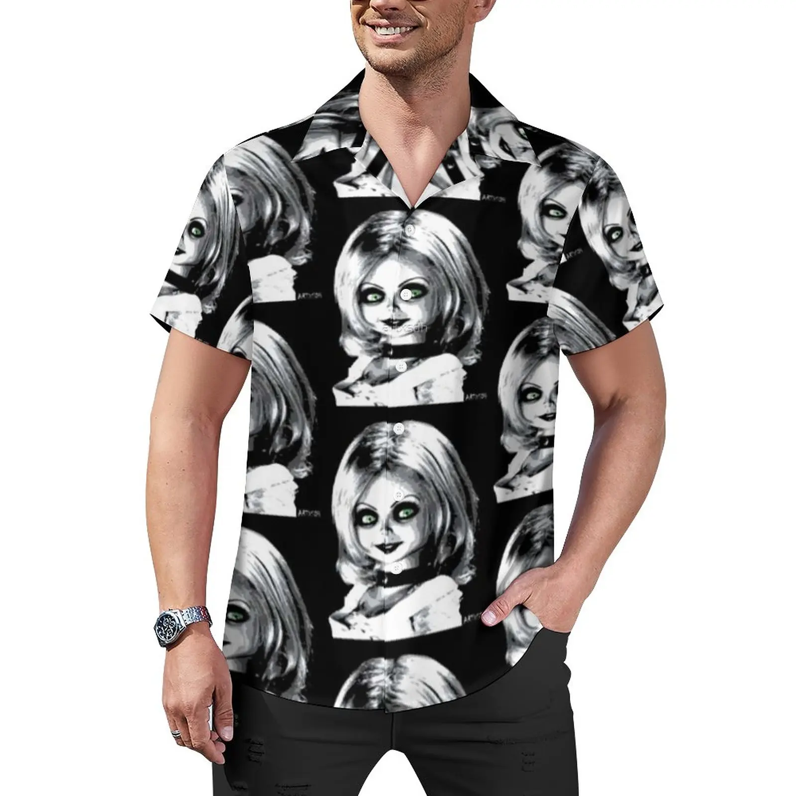 

Женские повседневные рубашки с коротким рукавом, В гавайском стиле