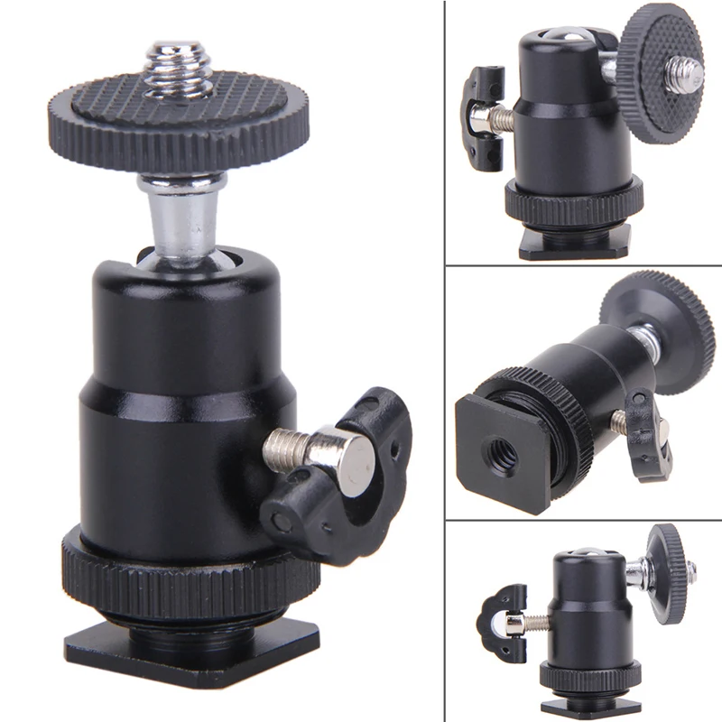 

Hot Shoe Ball Head Aluminum Metal Bracket Holder Mount Screw Rotary Mount Stand
