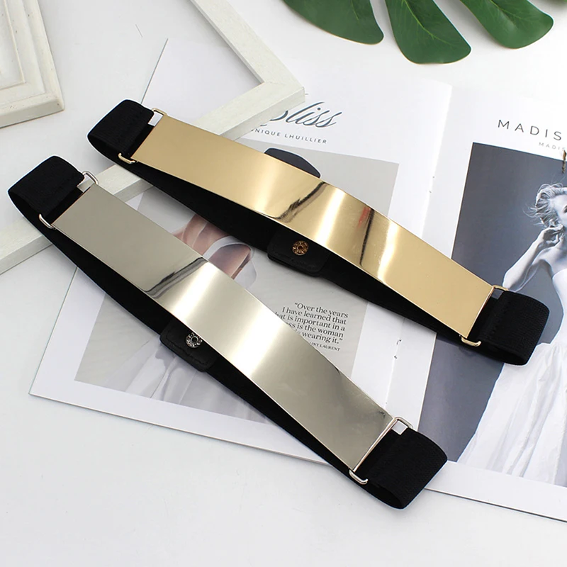 New Designer Belts For Woman Gold Silver Brand Belt Classy Elastic Ceinture Femme Women Belt Ladies Apparel Accessory Dress Belt