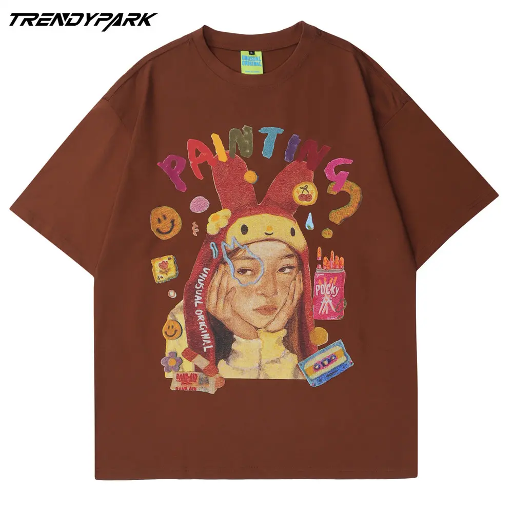 Футболка мужская оверсайз с круглым вырезом хлопковая уличная одежда в стиле