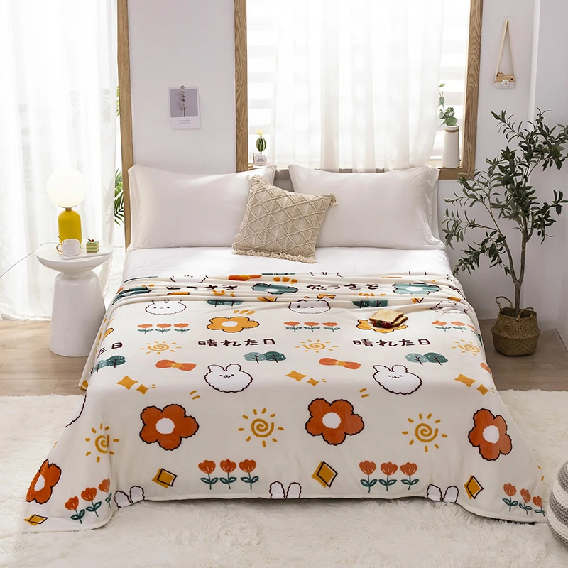 

Sunny 200x230cm Farley Wool Polar Microfiber Bedspread Blanket Cover Flannel Blanket for Sofa/Bed/Car Portable Plaids