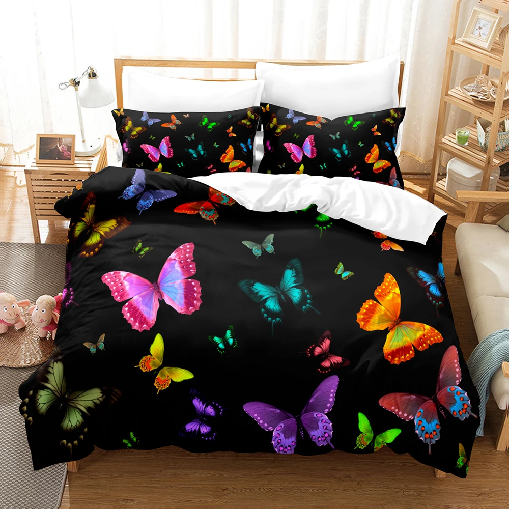 

Комплект постельного белья с изображением бабочки, односпальный Комплект постельного белья, односпальный, двухспальный, большого размера, ...