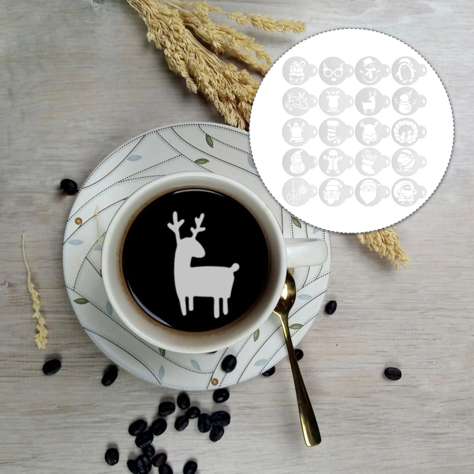 

Stencils Christmas Coffee Templates Cookie Cake Decorating Stencil Paintingreusable Hollow Holiday Template Baking Ornament