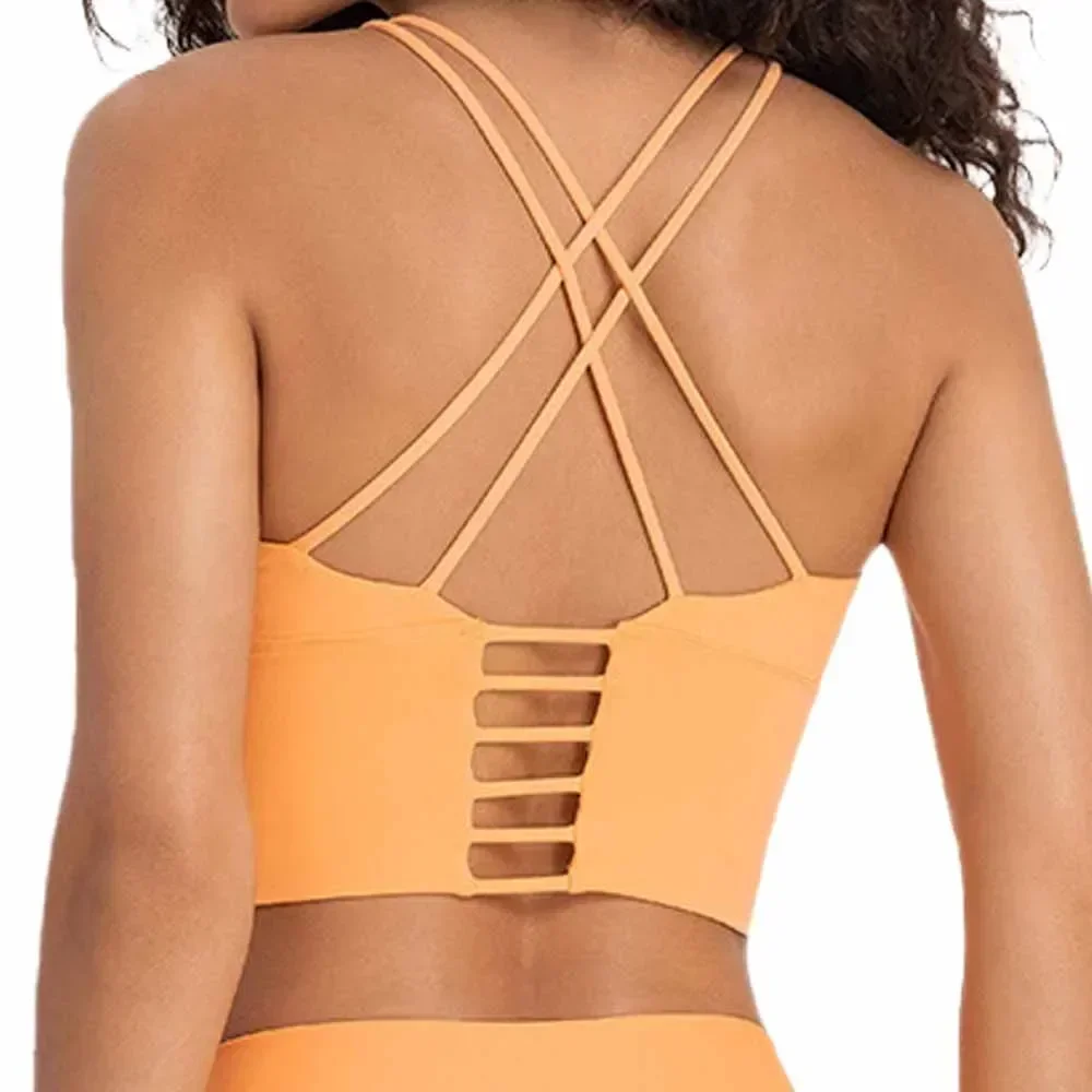 New Beauty Back Sports Bra Women's Backless Fitness Yoga Thin Suspender Vest Top.