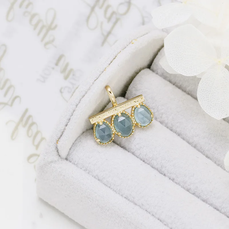 MoBuy ожерелье из стерлингового серебра 925 пробы с синим стеклом для женщин