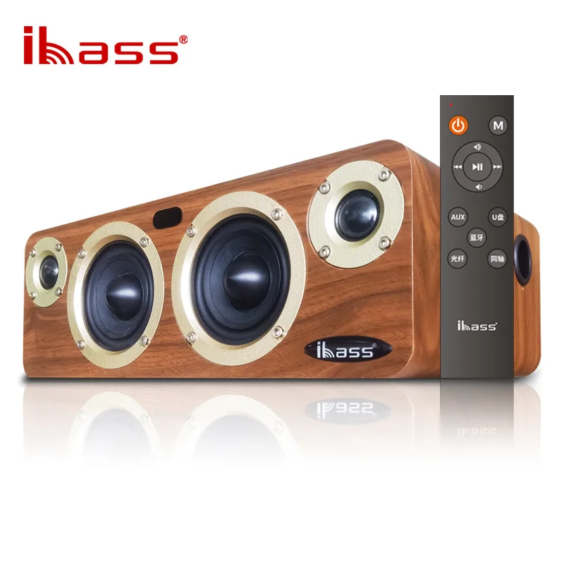 

Maximum Power 120W Portable Wooden Bluetooth Speaker HIFI3D Stereo Surround Subwoofer Mobile Computer Coaxial Live K Song Audio