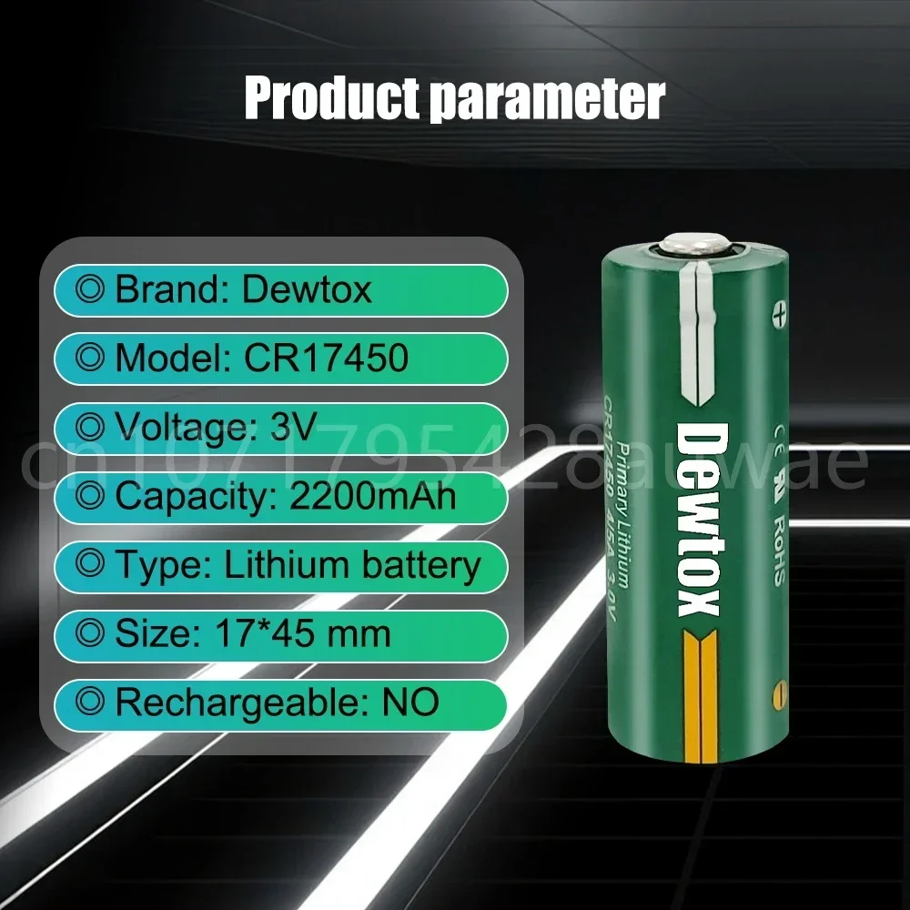 10PCS 3V CR17450 4/5A lithium manganese column Battery water meter Heating Water RAM memory PLC