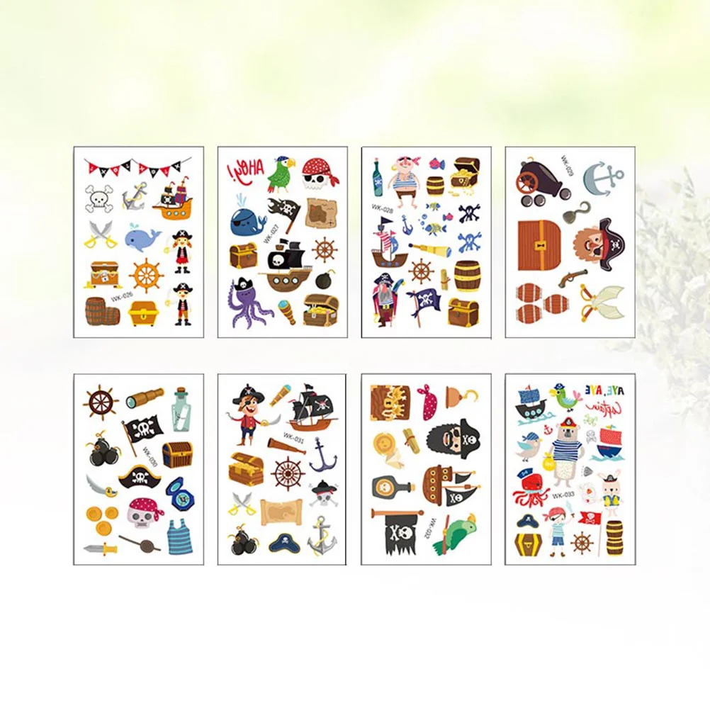 

8pcs 3D Cartoon Temporary Kids Fake Body Waterproof Sticker for