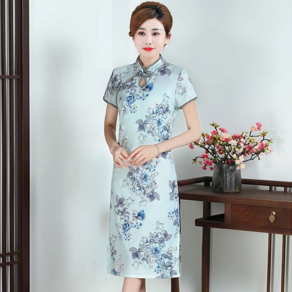 Женское винтажное платье в этническом стиле элегантное китайском