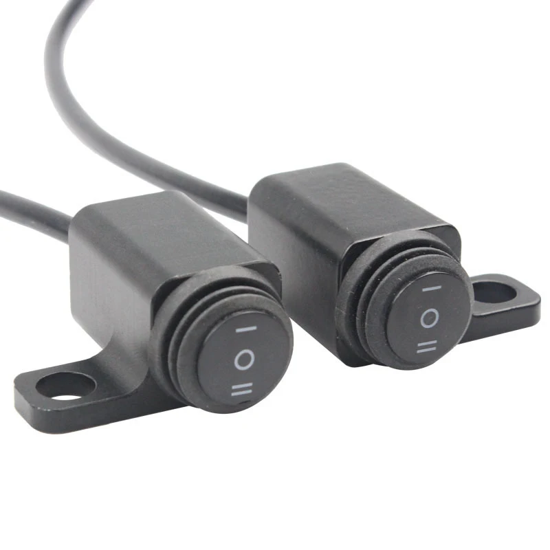 

NEW 12V Motorcycle Switch 10mm Mirror Mount Motorcycle Headlight Hazard Brake Fog Lights ON-OFF-ON Switch Button Waterproof