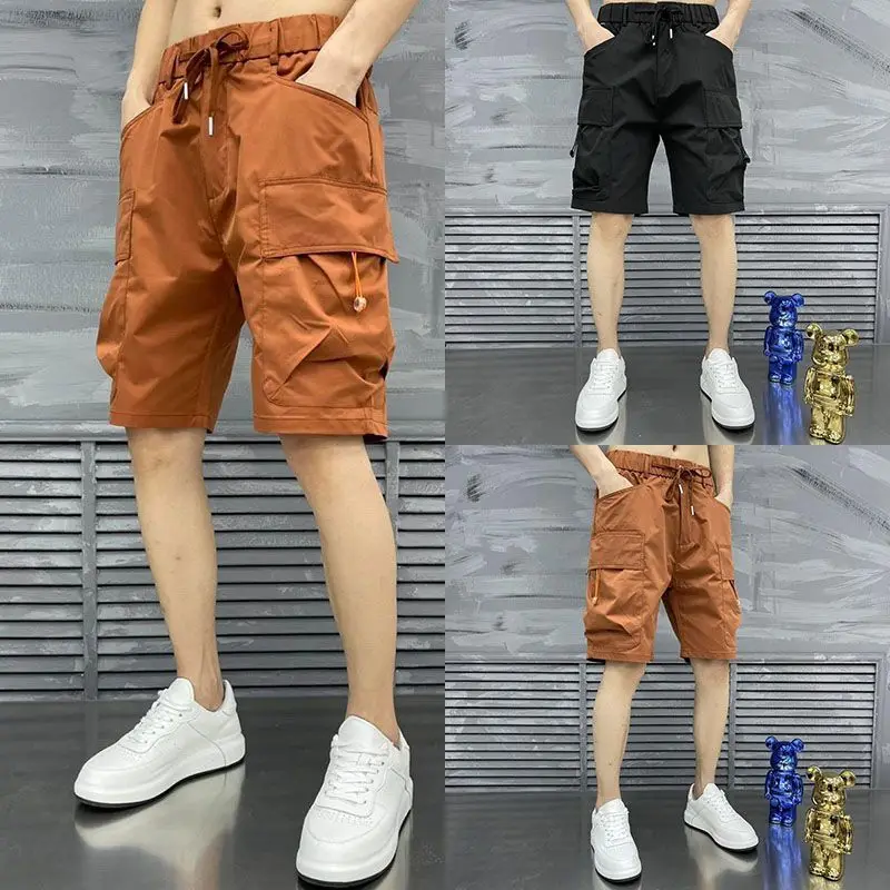 

Шорты-карго мужские однотонные тактические, хлопок, повседневные свободные штаны в стиле милитари, хаки, лето 2023