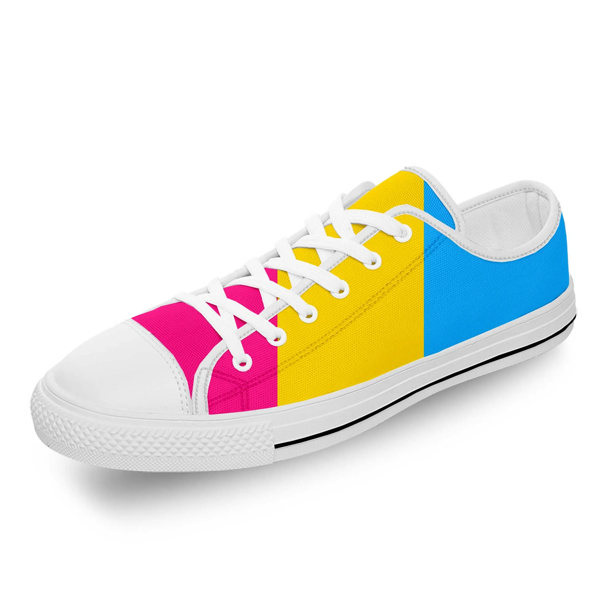 

Pansexuality Gay pride flag Funny White Cloth Fashion 3D Print Low Top Canvas Shoes Men Women Lightweight Breathable Sneakers
