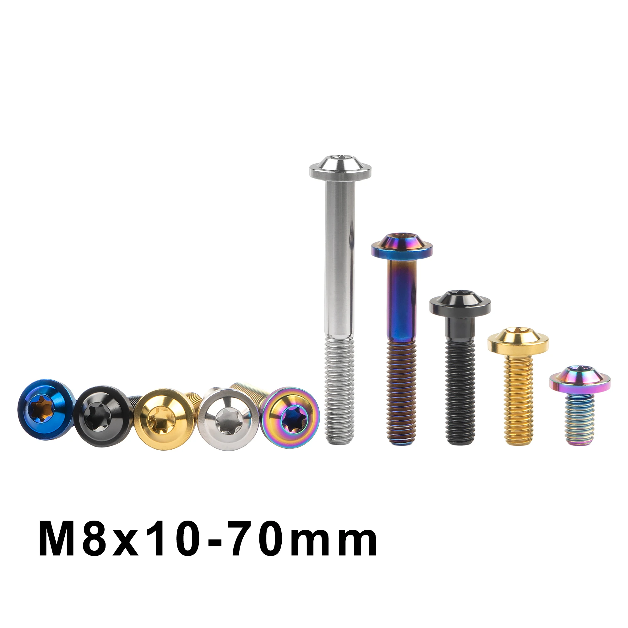 Weiqijie 6 шт. титановые болты M8x10 15 20 25 30 35 40 50 60 70 мм Torx T40 винты с головкой Torx