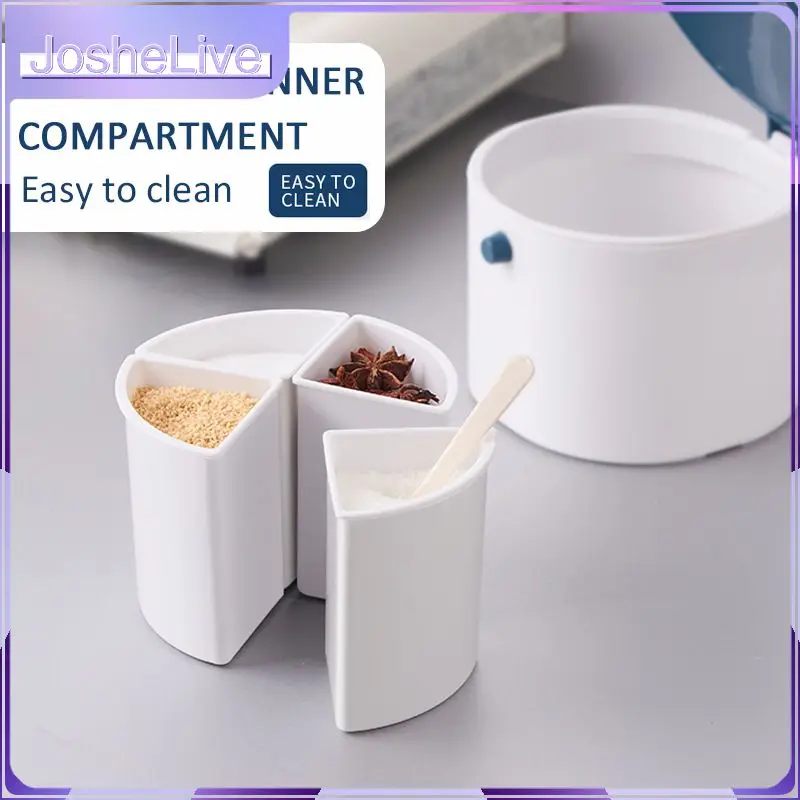

Multi-function Split Seasoning Box Seasoning Box With Lid Four Grid With Spoon Seasoning Jar Kitchen Supplies