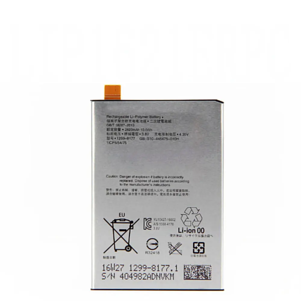 

Li-ion High quality Replacement Battery Authentic LIP1621ERPC 2620mAh ForSONY Xperia X L1 F5121 F5122 F5152 LIP1621ERPC
