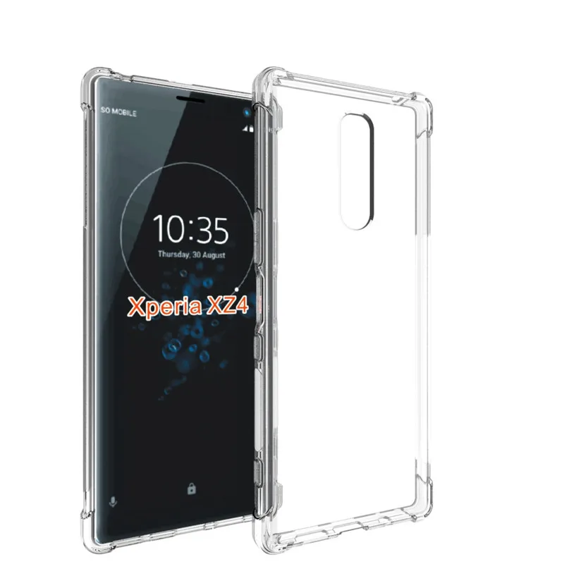 

For Sony Xperia 1 mobile phone case transparent all-inclusive TPU four-corner anti-fall silicone protective cover soft