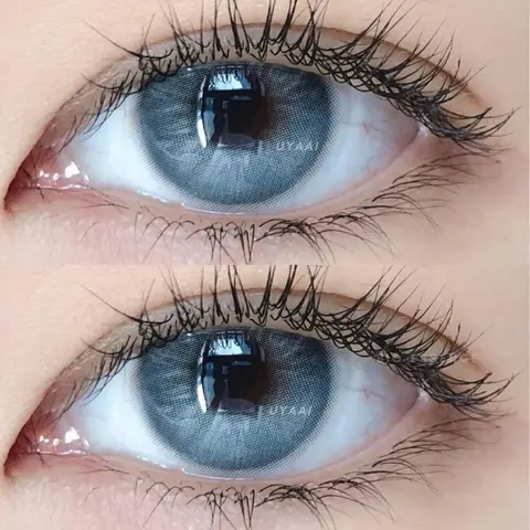 Цветные контактные линзы для глаз UYAAI, 1 пара, синие, зеленые, серые, натуральные линзы для глаз, пупиленты для красоты, контакты без градусов на 1 год
