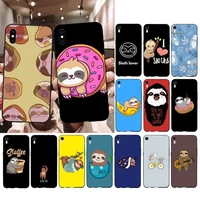 fhnblj cute sloth animals phone case for iphone 11 12 pro xs max 8 7 6 6s plus x 5s se 2020 xr cover