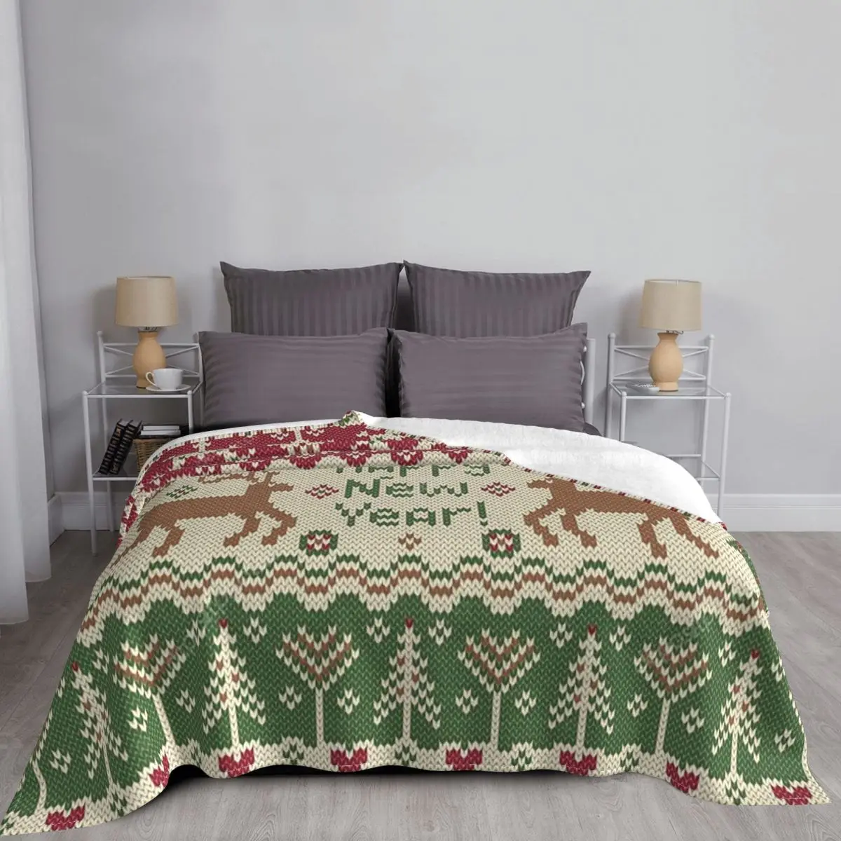 Легкий тонкий плед для постельного белья с новым годом и Рождеством | Дом сад