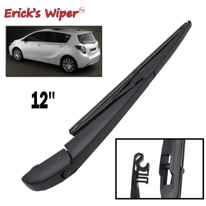 

Erick's Wiper 12-дюймовый комплект щеток и рычагов заднего стеклоочистителя для Toyota Verso 2009-2019, лобовое стекло, задняя дверь, щетка от дождя