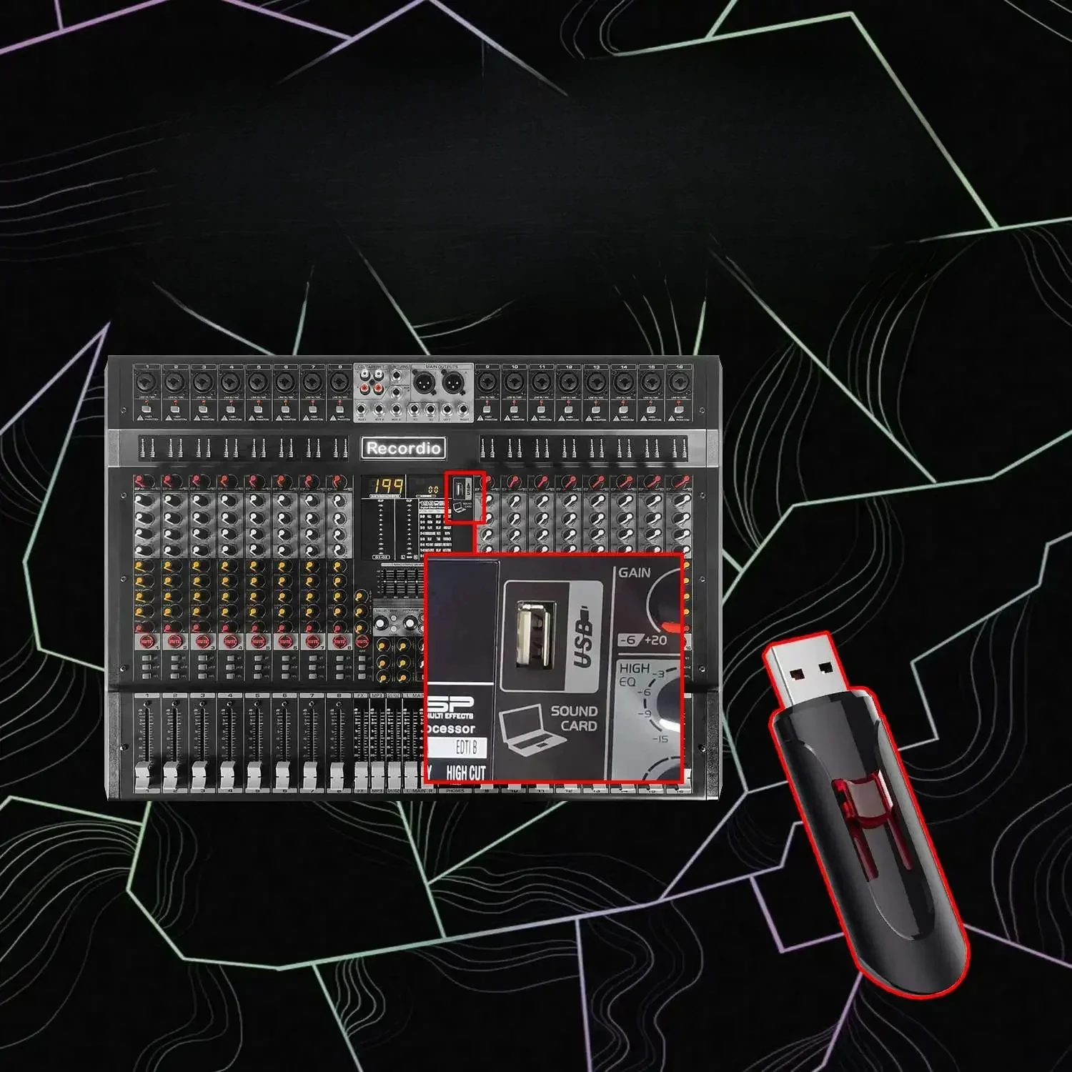 Профессиональный цифровой микшер Green Sound GAX-XM16