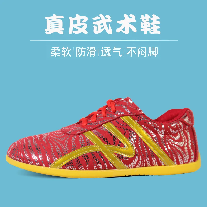 Chinese Men Unisex Tai Chi Martial Arts Shoes Leather Training Casual Workout Sneakers Taekwondo Wushu Karate Wing Chun Shoes