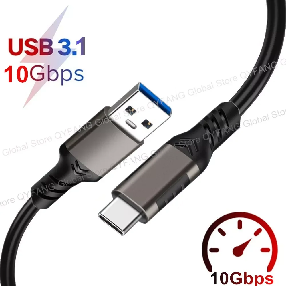 

USB3.2 10Gbps Cable USB Type A to USB C 3.1/3.2 Gen2 Cable Data Transfer USB C SSD Hard Disk Cable 3A 60W QC 3.0 Fast Charging