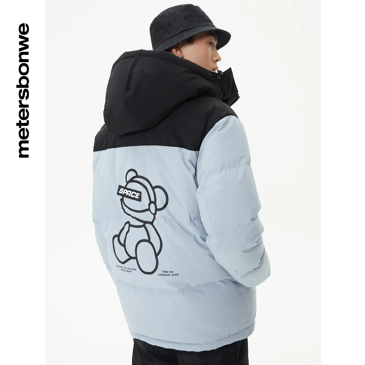 Metersbonwe Hooded Down Jacket Men Winter Youth Cartoon Printing Down Coat Male Fashion Overcoat Outerwear Warm Coat Brand