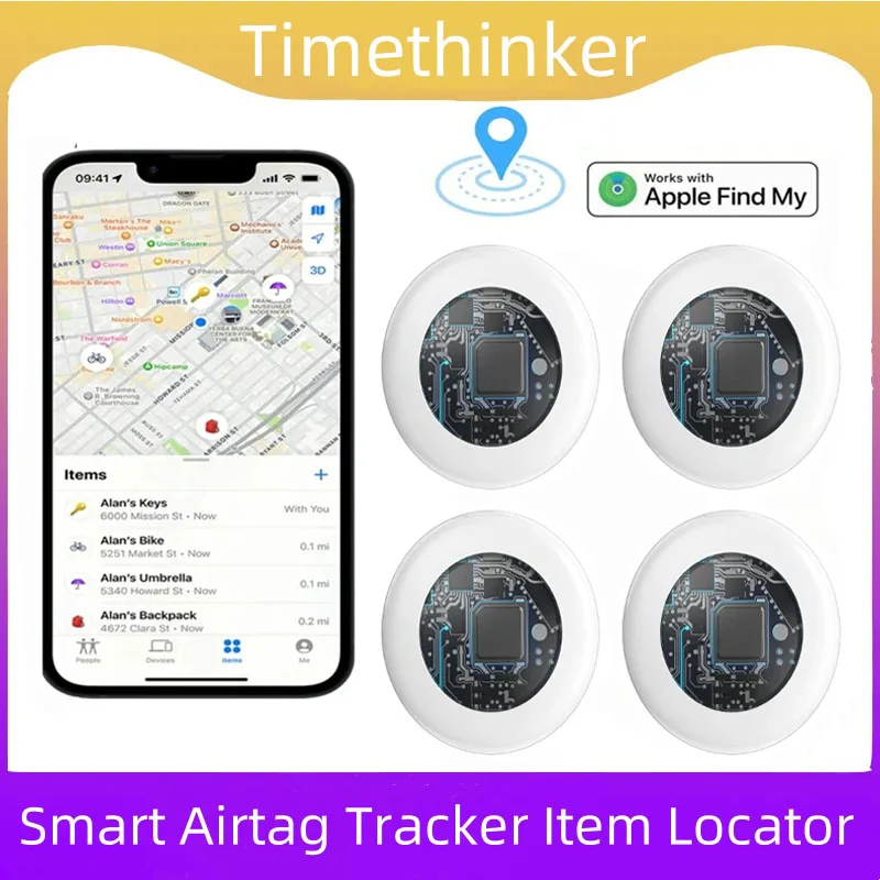 Смарт-трекер Timethinker с Bluetooth GPS работает Apple Find My APP ITag