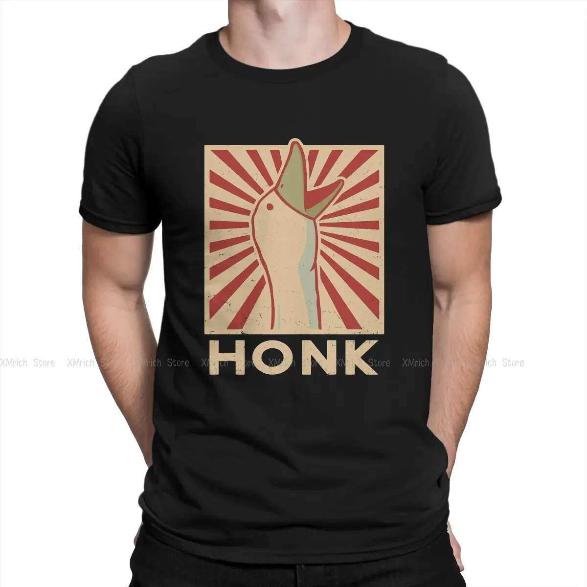 

HONK T-Shirts for Men Untitled Goose Honk Bell Game Internet Meme Casual Cotton Tee Shirt O Neck T Shirt Gift Idea Clothes